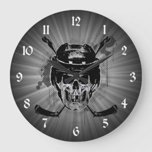 Grande Horloge Ronde Crâne d'hockey