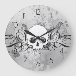 Grande Horloge Ronde Crâne et remous sales
