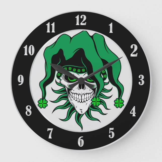 Grande Horloge Ronde Crâne irlandais de farceur (Recto)