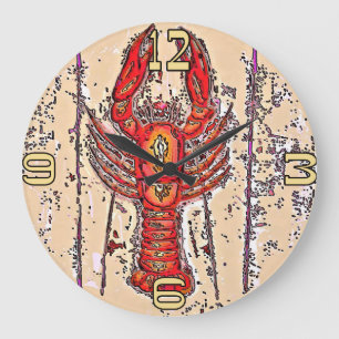Grande Horloge Ronde Crawfish Time, Crayfish, Lobster