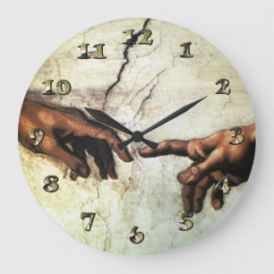 Grande Horloge Ronde Création d'Adam - mains Michaël Angelo 1475 - 15