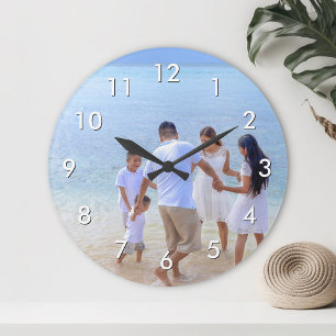 Grande Horloge Ronde Créer votre famille personnalisée Keepsaké photo m