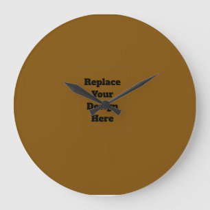Grande Horloge Ronde Créez Votre Propre Brun