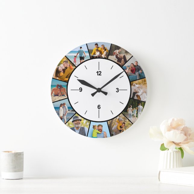 Grande Horloge Ronde Créez votre propre collection photo Black & White  (Maison)