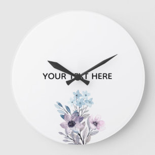 Grande Horloge Ronde Créez Votre Propre Floral 