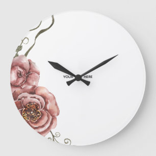 Grande Horloge Ronde Créez votre propre floral 