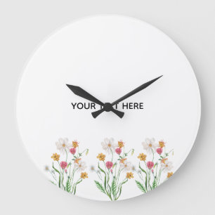 Grande Horloge Ronde Créez Votre Propre Floral 