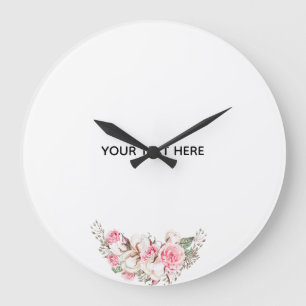 Grande Horloge Ronde Créez Votre Propre Floral 