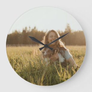 Grande Horloge Ronde Créez votre propre photo personnalisée