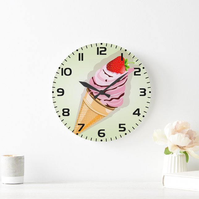 Grande Horloge Ronde Crème De Glace À La Fraise (Créateur téléchargé)