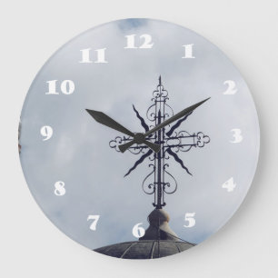 Grande Horloge Ronde Croiser dans l'horloge murale du ciel