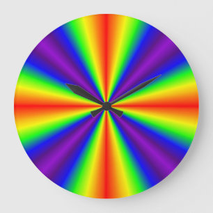 Grande Horloge Ronde Croix arc-en-ciel