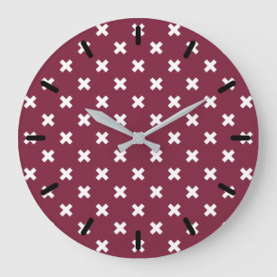 Grande Horloge Ronde Croix blanche sur mûrier