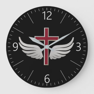 Grande Horloge Ronde Croix chrétienne