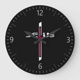 Grande Horloge Ronde croix chrétienne