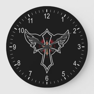 Grande Horloge Ronde Croix chrétienne