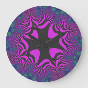 Grande Horloge Ronde Croix violette et gris