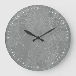 Grande Horloge Ronde Croquis de carte de ville de Boston