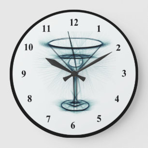 Grande Horloge Ronde Croquis en verre de Martini