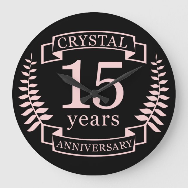 Grande Horloge Ronde Crystal mariage anniversaire 15 ans (Recto)