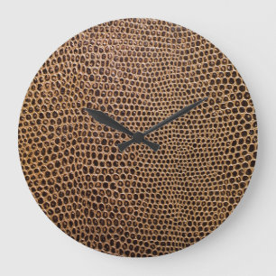 Grande Horloge Ronde Cuir foncé : Élégant Arrière - plan simple