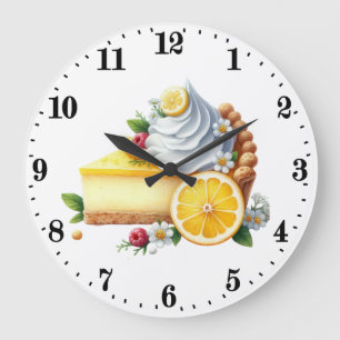 Grande Horloge Ronde Cuisine des amateurs de tarte au citron mignonne 