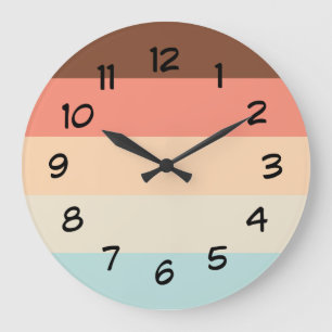Grande Horloge Ronde Cuisine Pastel Couleurs Designer Inspiré