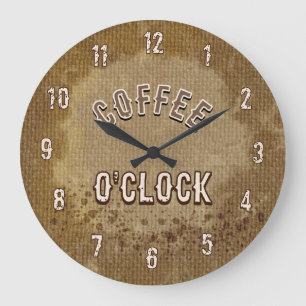 Grande Horloge Ronde Cuisine Rustique Café de l'Après-Midi