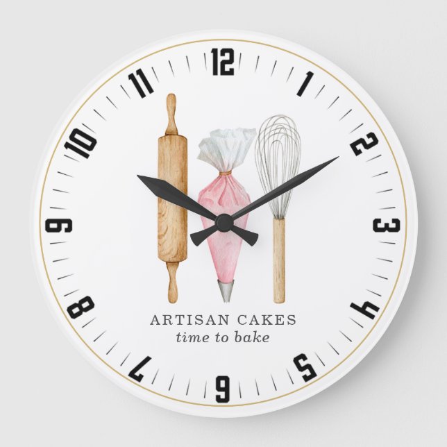 Grande Horloge Ronde Cuisinier Pâtissier Temps De Cuire (Recto)