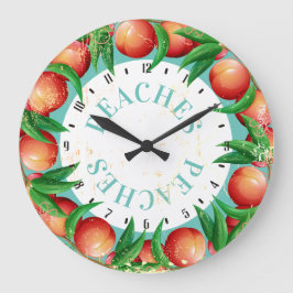 Grande Horloge Ronde Custom color vintage peaches fruit kitchen clock