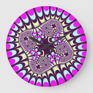 Grande Horloge Ronde Custom Paint Flower Wall Clock