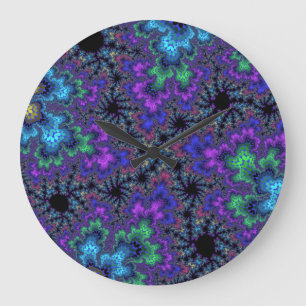 Grande Horloge Ronde Custom Purple Watercolor