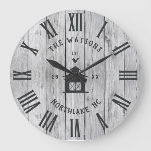 Grande Horloge Ronde Custom Rustic Modern