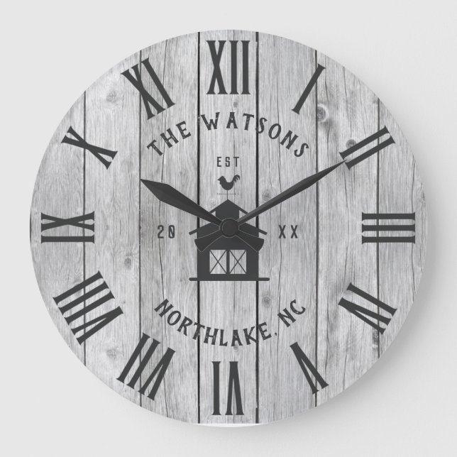 Grande Horloge Ronde Custom Rustic Modern (Recto)