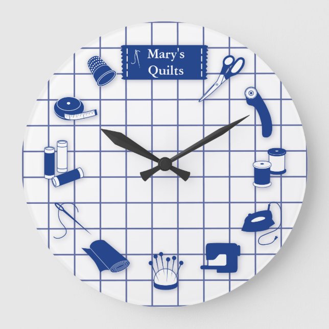 Grande Horloge Ronde Customiser le temps de surface composée Étiquette (Recto)