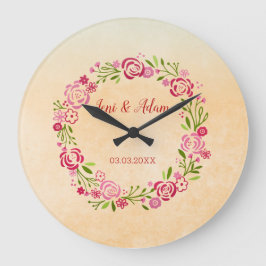 Grande Horloge Ronde Cute Floral