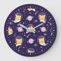 Cute Kitty Chat Astronauts Motif