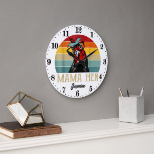 Grande Horloge Ronde Cute Mama, ajouter le nom