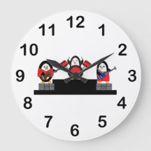 Cute Penguin Rock and Roll Music Band