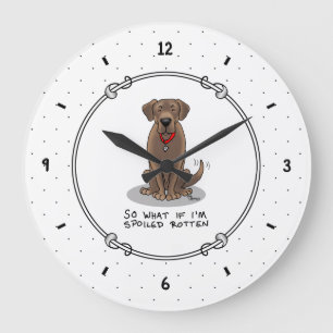 Grande Horloge Ronde Cute Spoten Rotten Chocolate Labrador Retriever