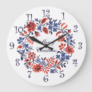 Grande Horloge Ronde Cycle de Merry Christmas
