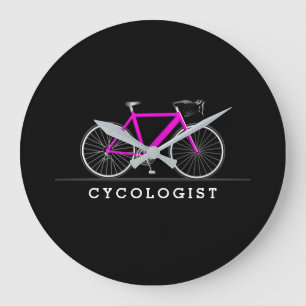 Grande Horloge Ronde Cyclisme with pink bicycle