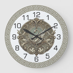 Grande Horloge Ronde Cygne Art Déco