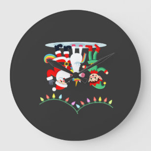 Grande Horloge Ronde Dabbing Santa Elfe Licorne Noël Enfants Garçons Ho