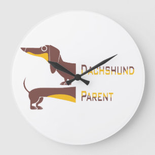 Grande Horloge Ronde Dachshund mignon drôle pour parent de long chien