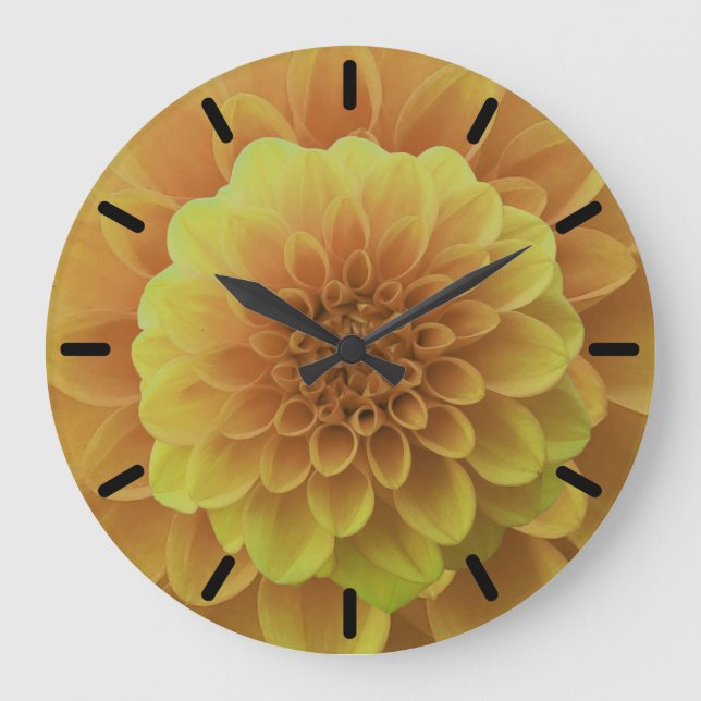 Grande Horloge Ronde Dahlia jaune (Recto)