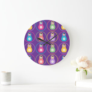 Grande Horloge Ronde Daisyflower Matryoshka
