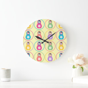 Grande Horloge Ronde Daisyflower Matryoshka