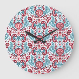 Grande Horloge Ronde Damas du rein en rouge/Turquoise