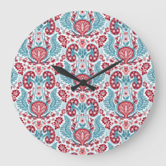 Grande Horloge Ronde Damas du rein en rouge/Turquoise